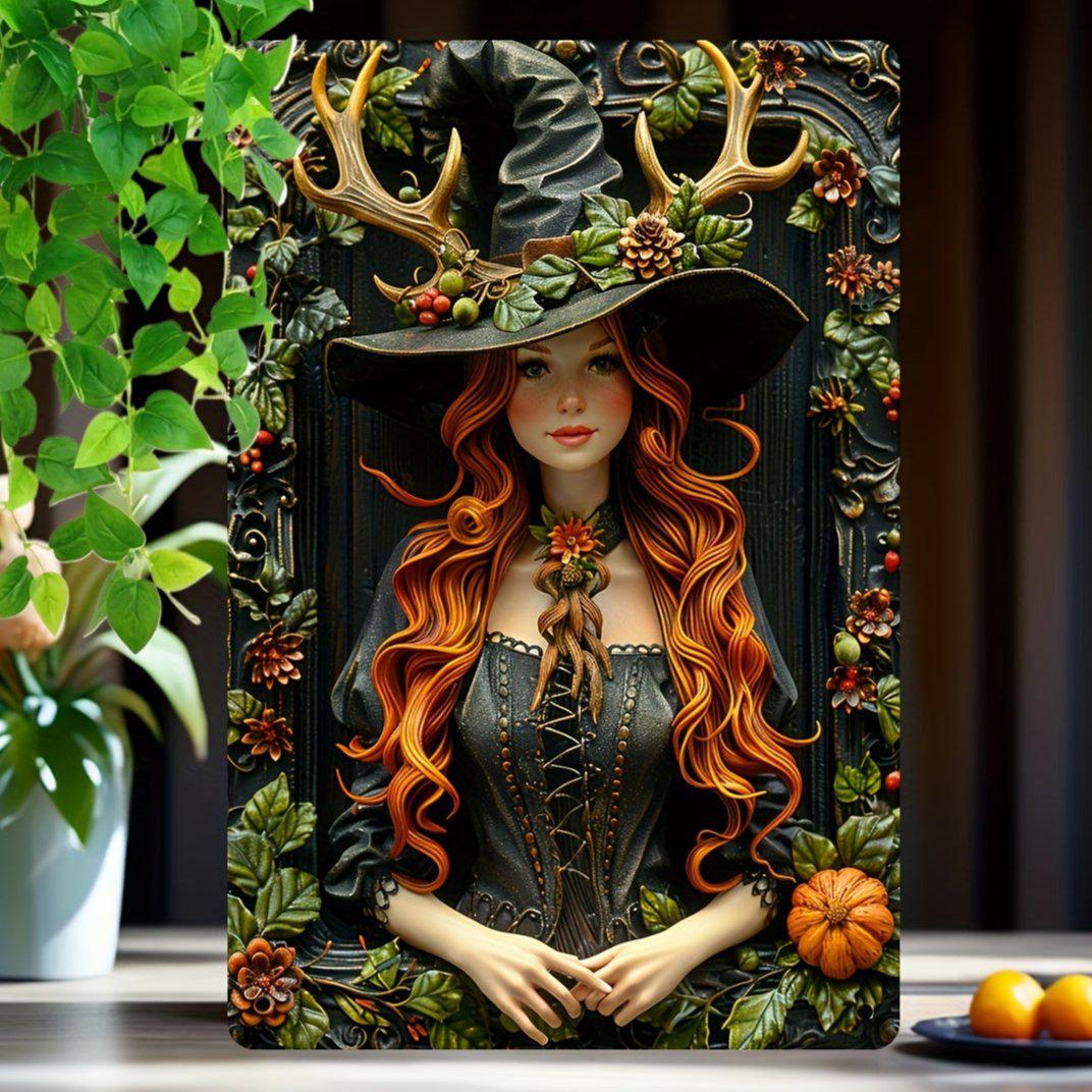 Forest Witch Wall Art Witchy Metal Sign Yule Pagan Home Decor-MoonChildWorld