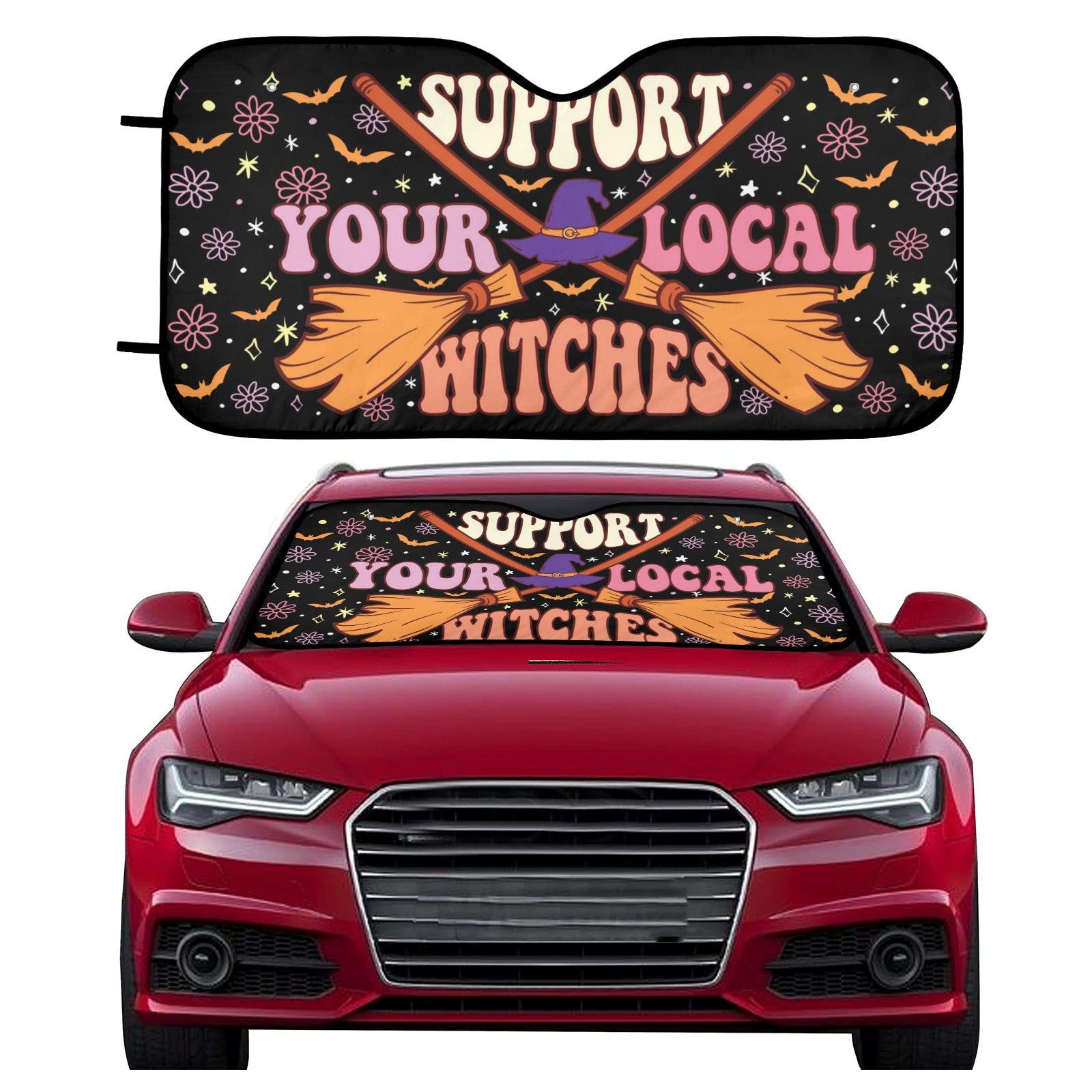 Support Local Witches Car Sun Shade-MoonChildWorld