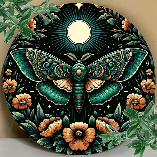 Mystical Butterfly Luna Moth Metal Sign