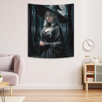 Forest Witch Tapestry Mystic Witch Wall Hanging