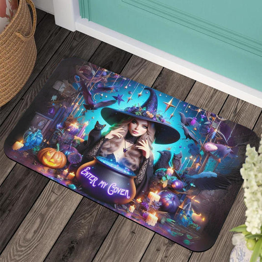 Enter my coven Gothic Witch Doormat Spooky Halloween Doormat