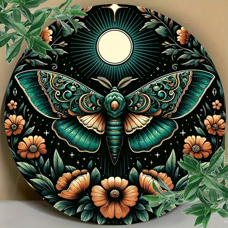 Mystical Butterfly Luna Moth Metal Sign-MoonChildWorld