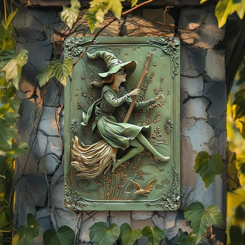 Enchanted Witch Decorative Sign Vintage Witch Wall Art