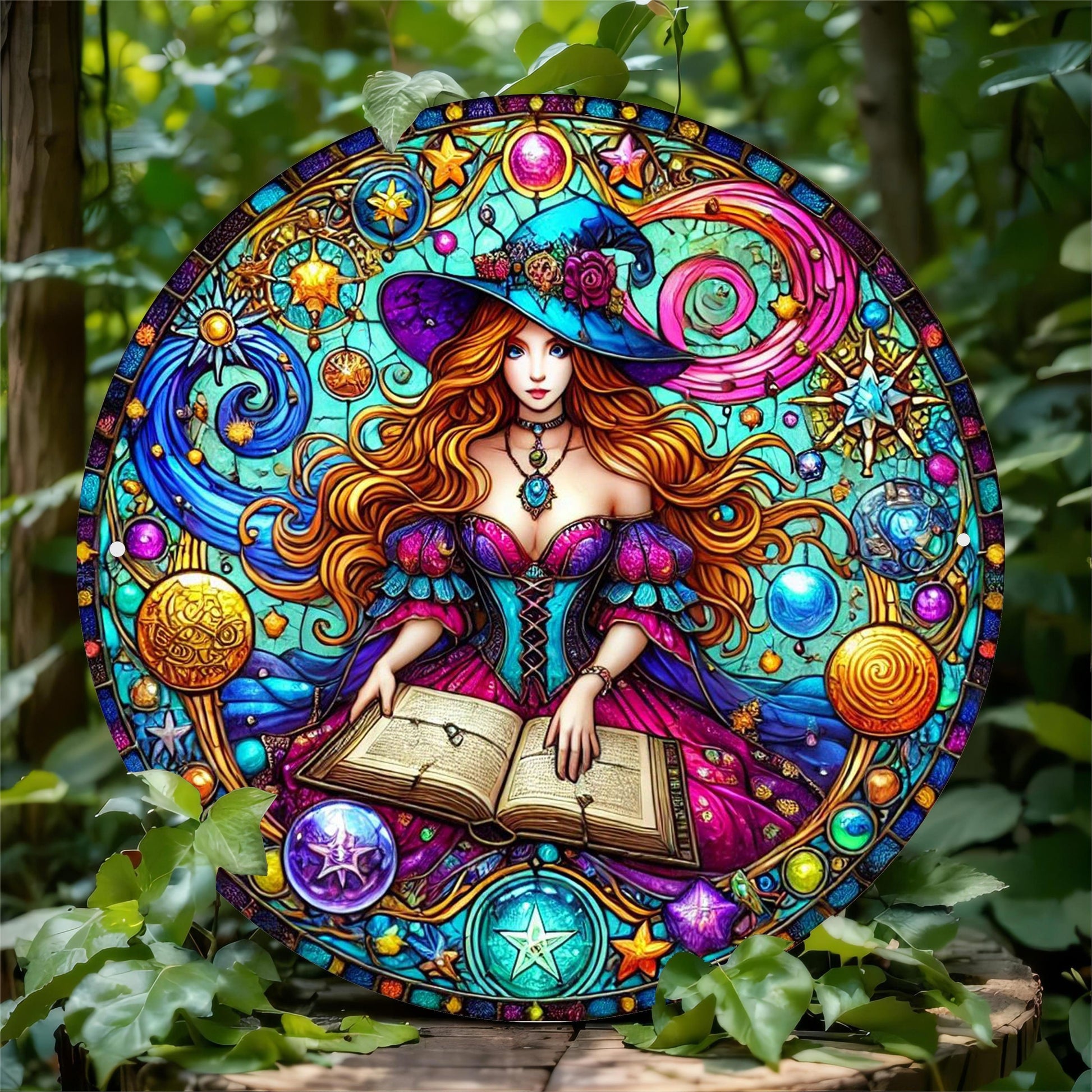 Enchanted Witch Wall Art Witchcraft Metal Sign Witchy Home Decor-MoonChildWorld