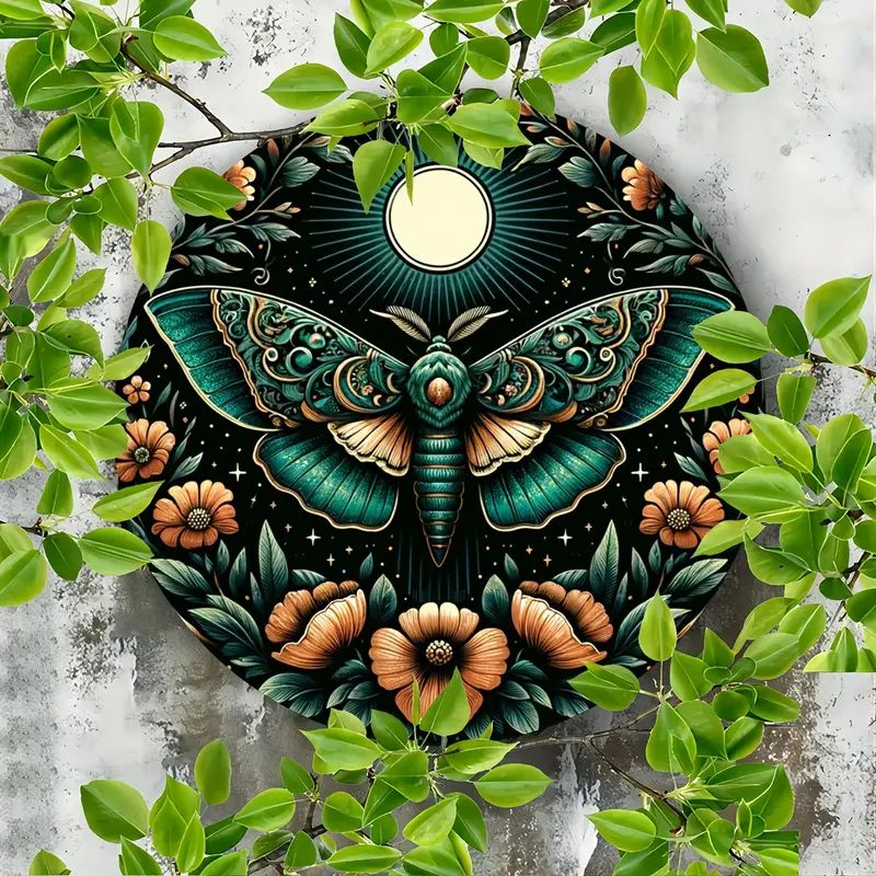 Mystical Butterfly Luna Moth Metal Sign-MoonChildWorld