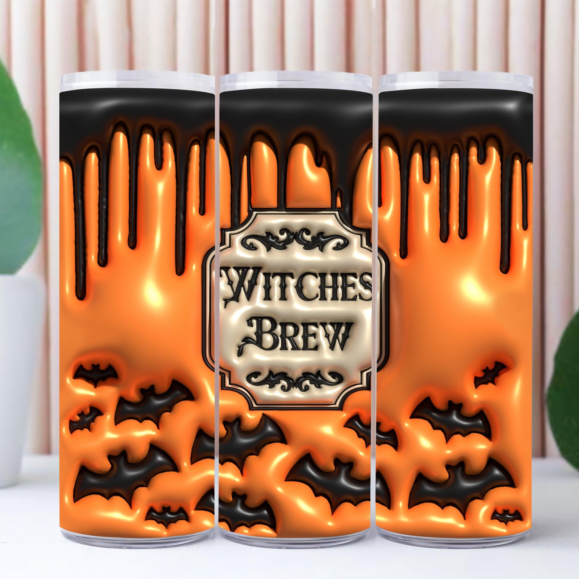 Witches Brew Halloween Skinny Tumbler-MoonChildWorld