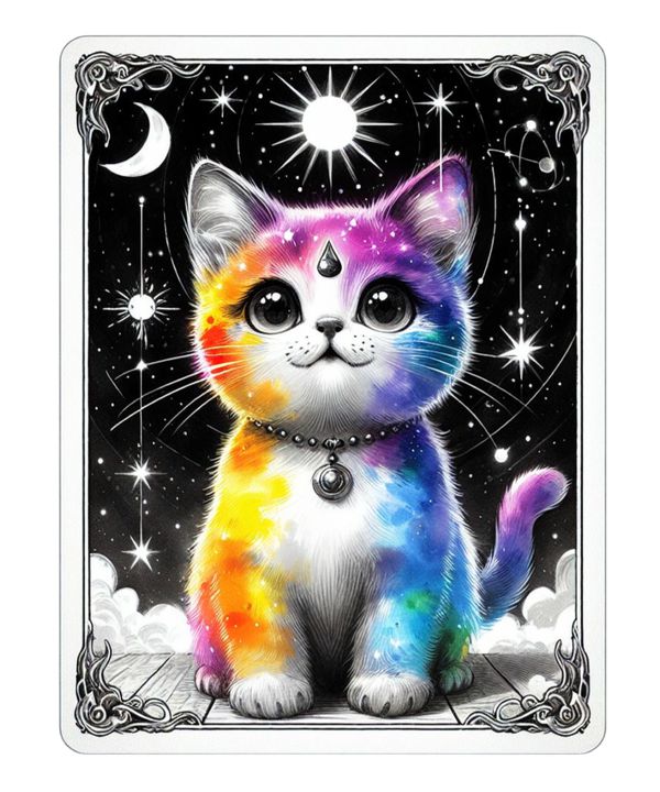 24 Funny Cat Tarot Cards Digital File-MoonChildWorld