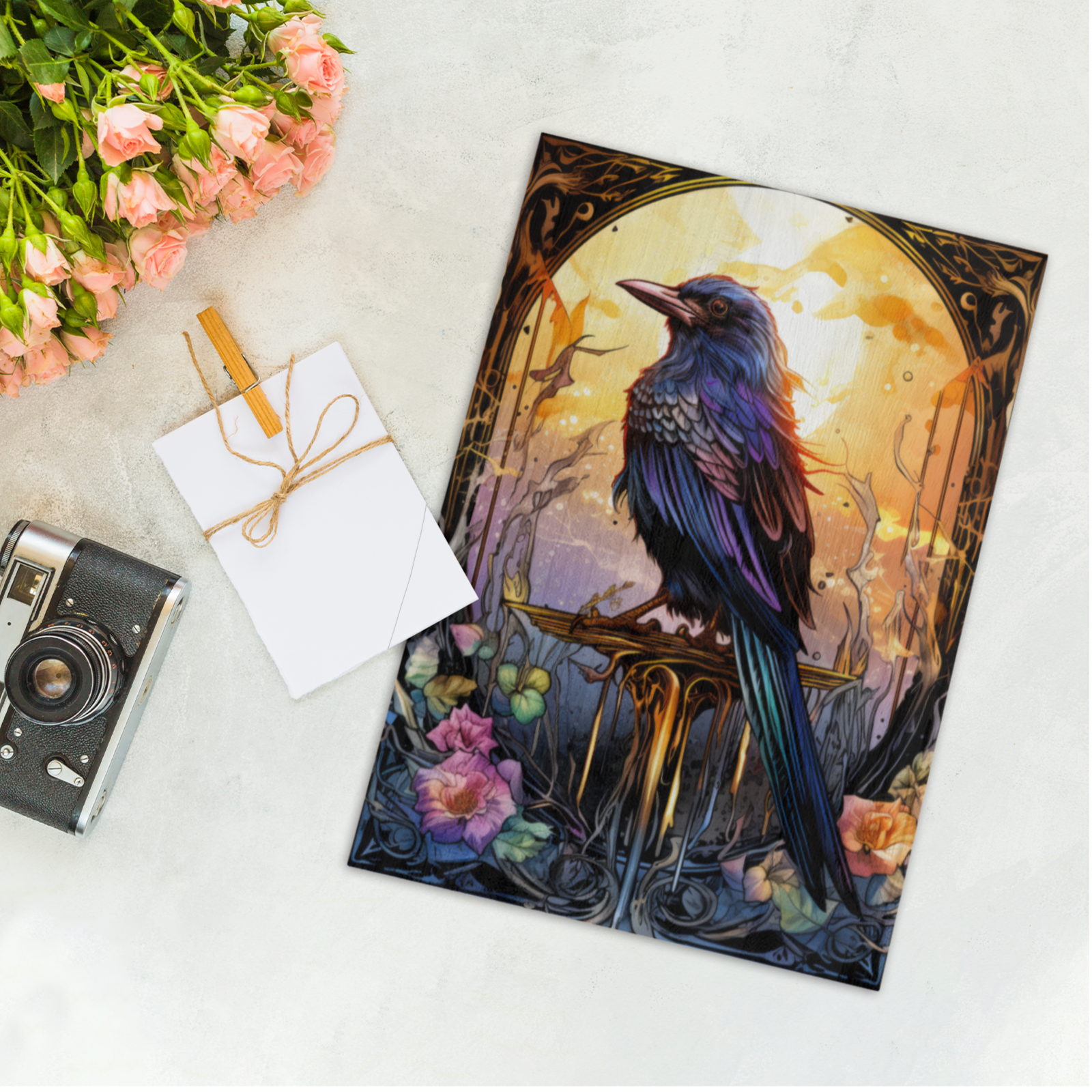 Gothic Halloween Wood Print Witchy Tarot Card Art-MoonChildWorld