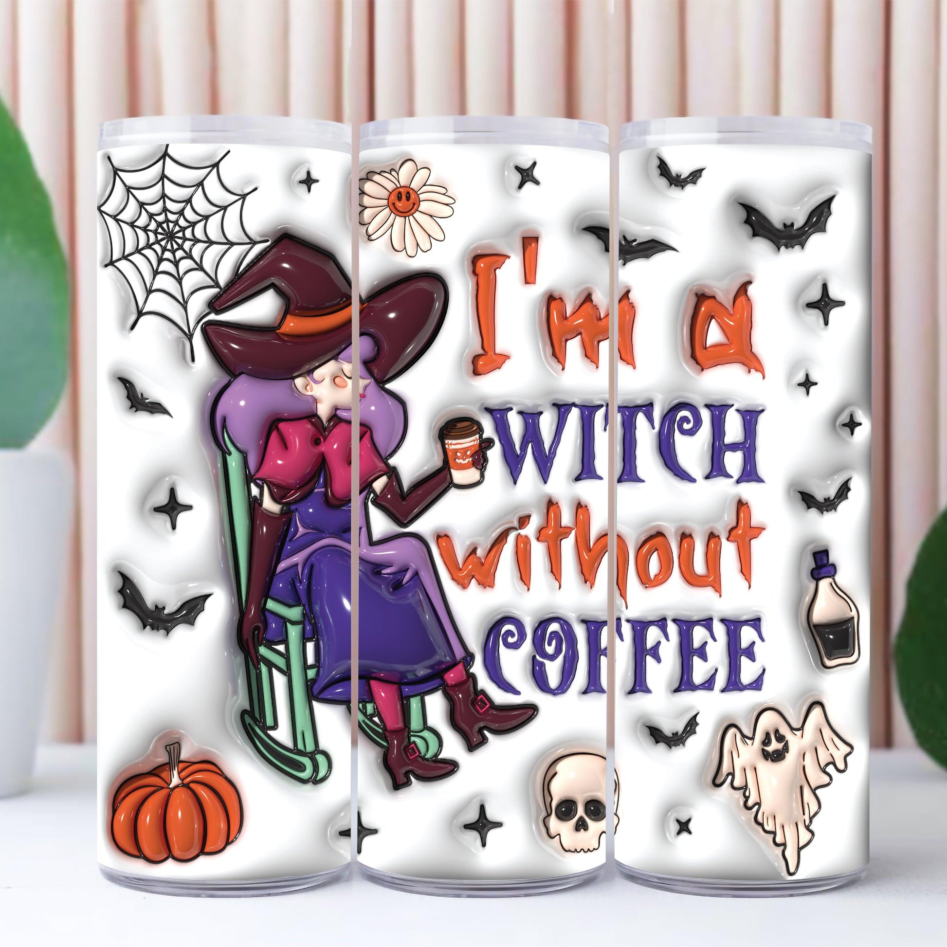 Spooky Halloween Skinny Tumbler Witchy Tumbler-MoonChildWorld