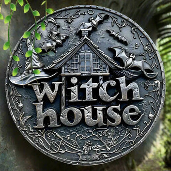 Witch House Metal Sign Witchy Wall Sign For Halloween