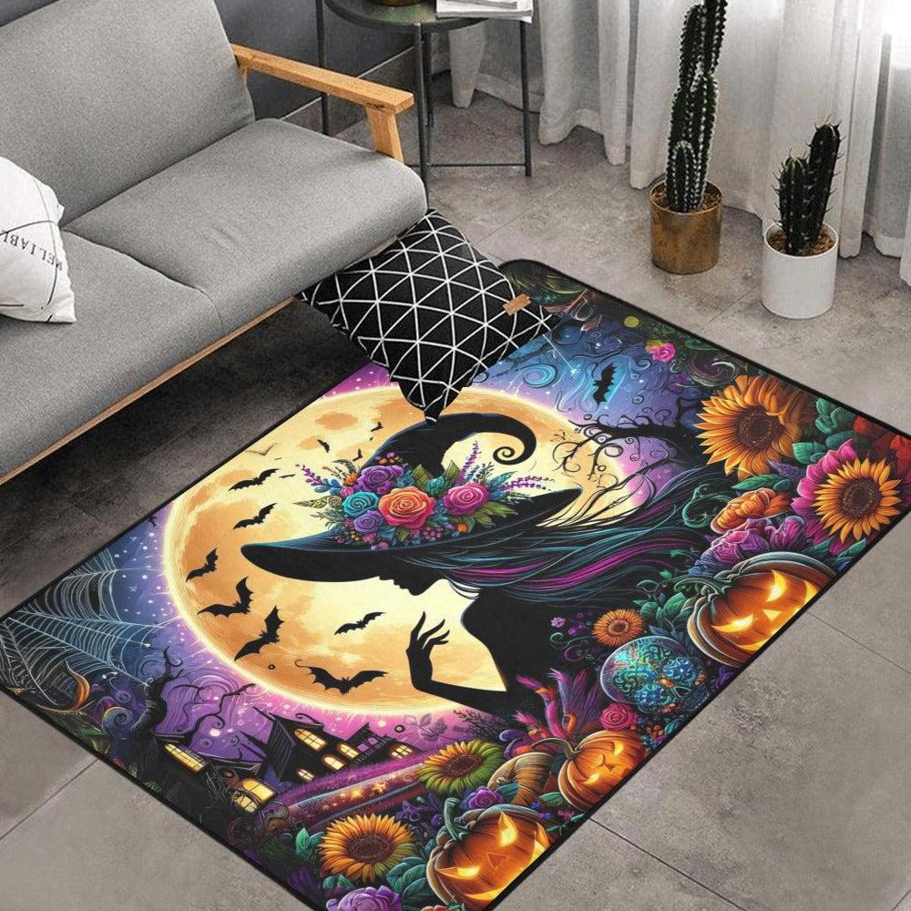 Moon Witch Area Rug Gothic Carpet for Halloween-MoonChildWorld