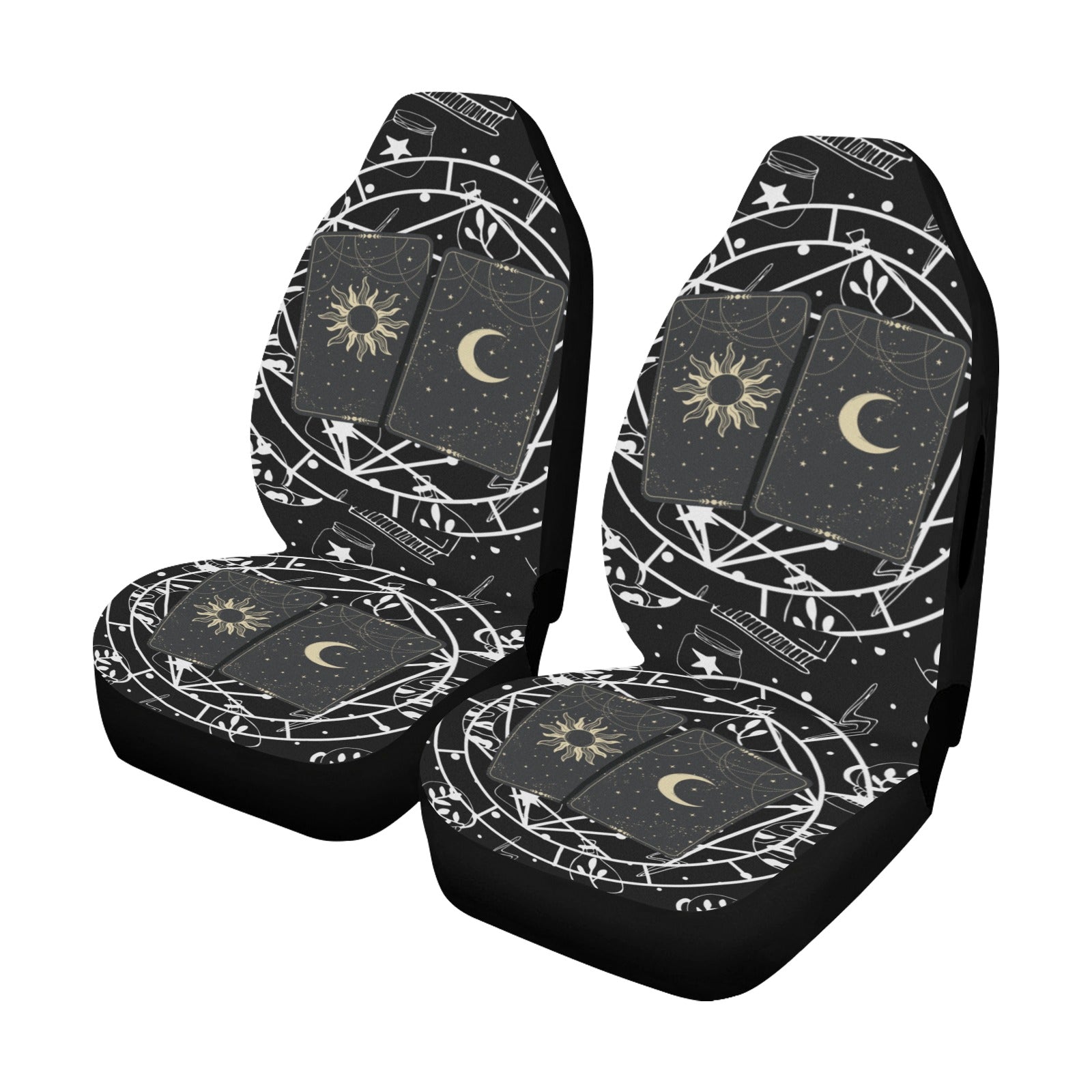 Witch Tarot Card Sun Moon Mystic Car Seat Cover-MoonChildWorld