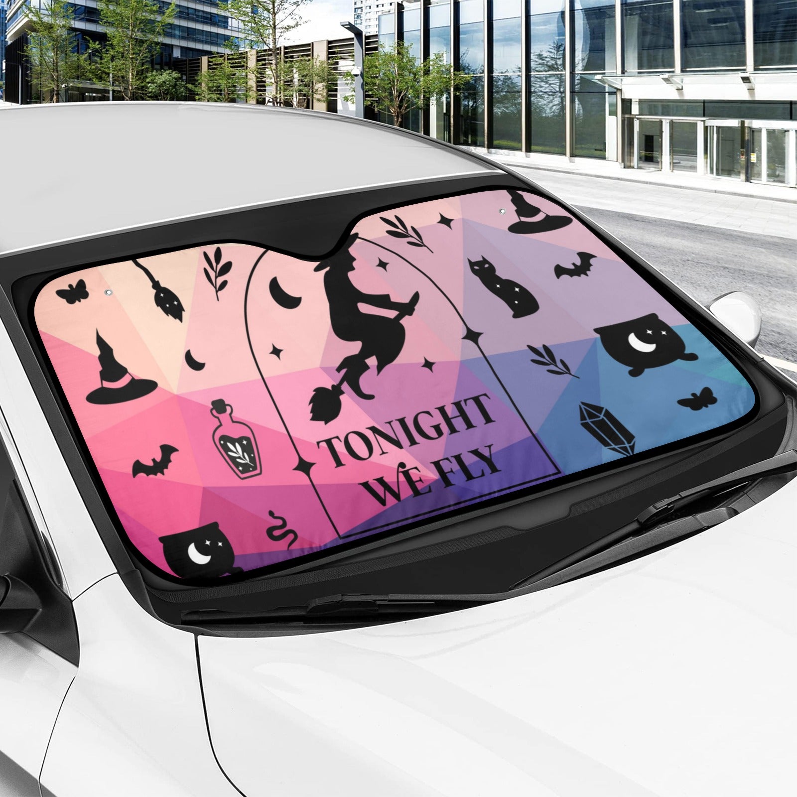 Flying Witch Car Sun Shade-MoonChildWorld