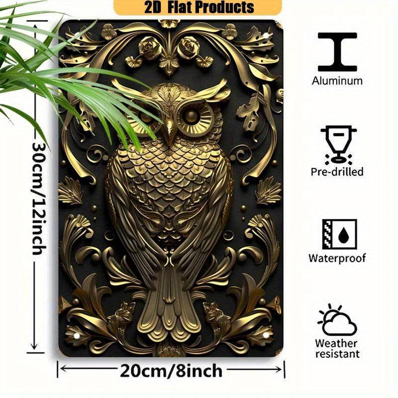 Charming Owl Wall Art Owl Metal Sign Spirit Animal Home Decor-MoonChildWorld