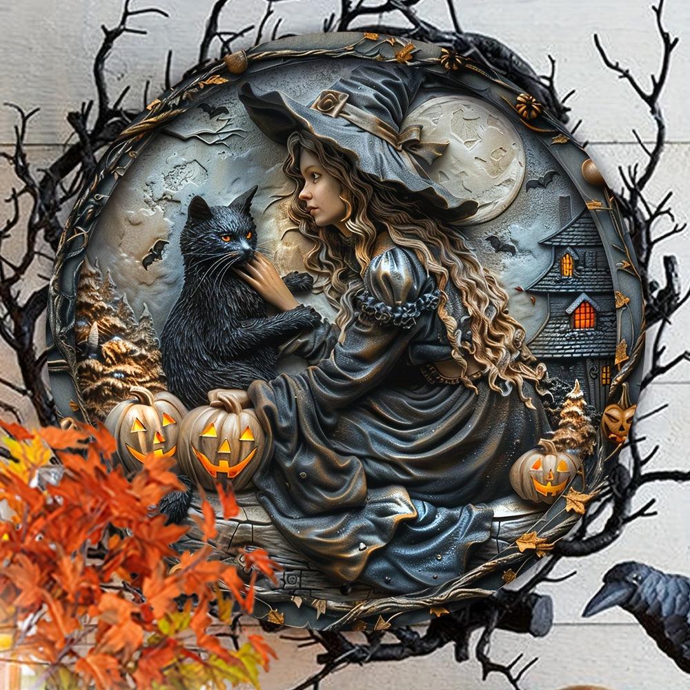 Halloween Gothic Witch Metal Sign Spooky Home Decor Gothic Metal Wall Art-MoonChildWorld