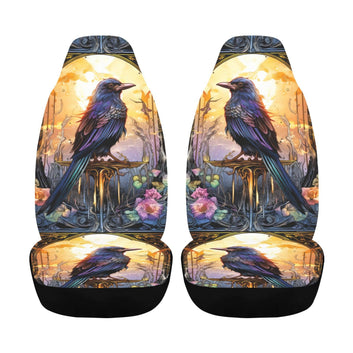 Gothic Black Raven Witchy Car Seat Covers