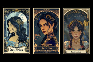 12 Zodiac Tarot Card