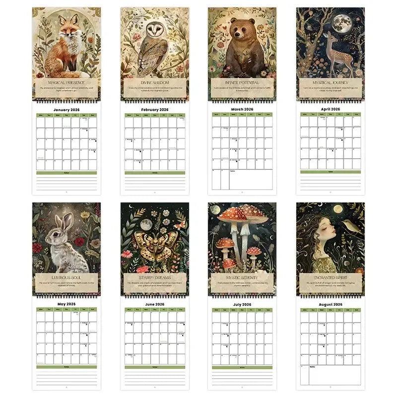 2026 Mindful Magic Calendar Nature Inspired Creatures Pagan Calendar-MoonChildWorld
