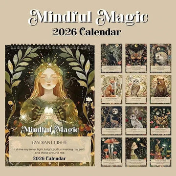 2026 Mindful Magic Calendar Nature Inspired Creatures Pagan Calendar-MoonChildWorld
