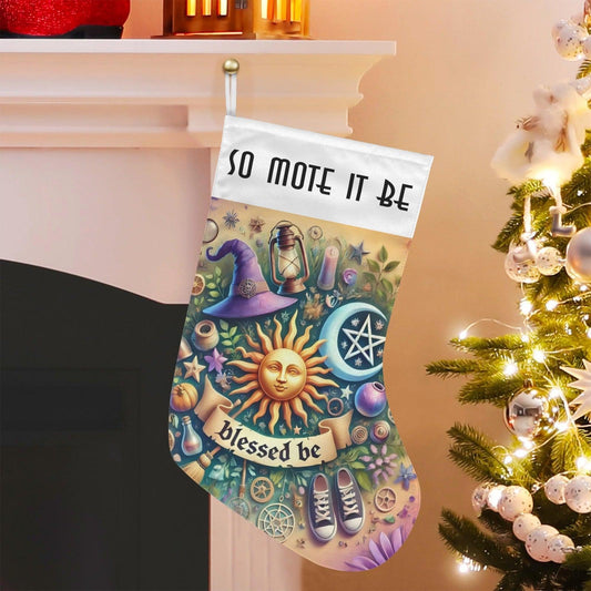 Pagan Sun Moon Wicca Christmas Stocking for Yule Decorations