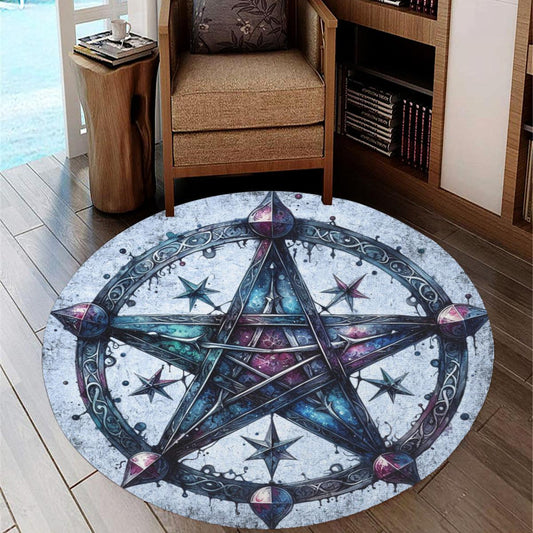 Witch pentacle Round Rug Gothic Rug