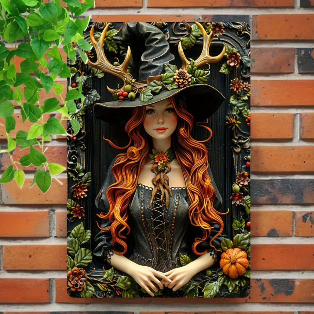 Forest Witch Wall Art Witchy Metal Sign Yule Pagan Home Decor-MoonChildWorld