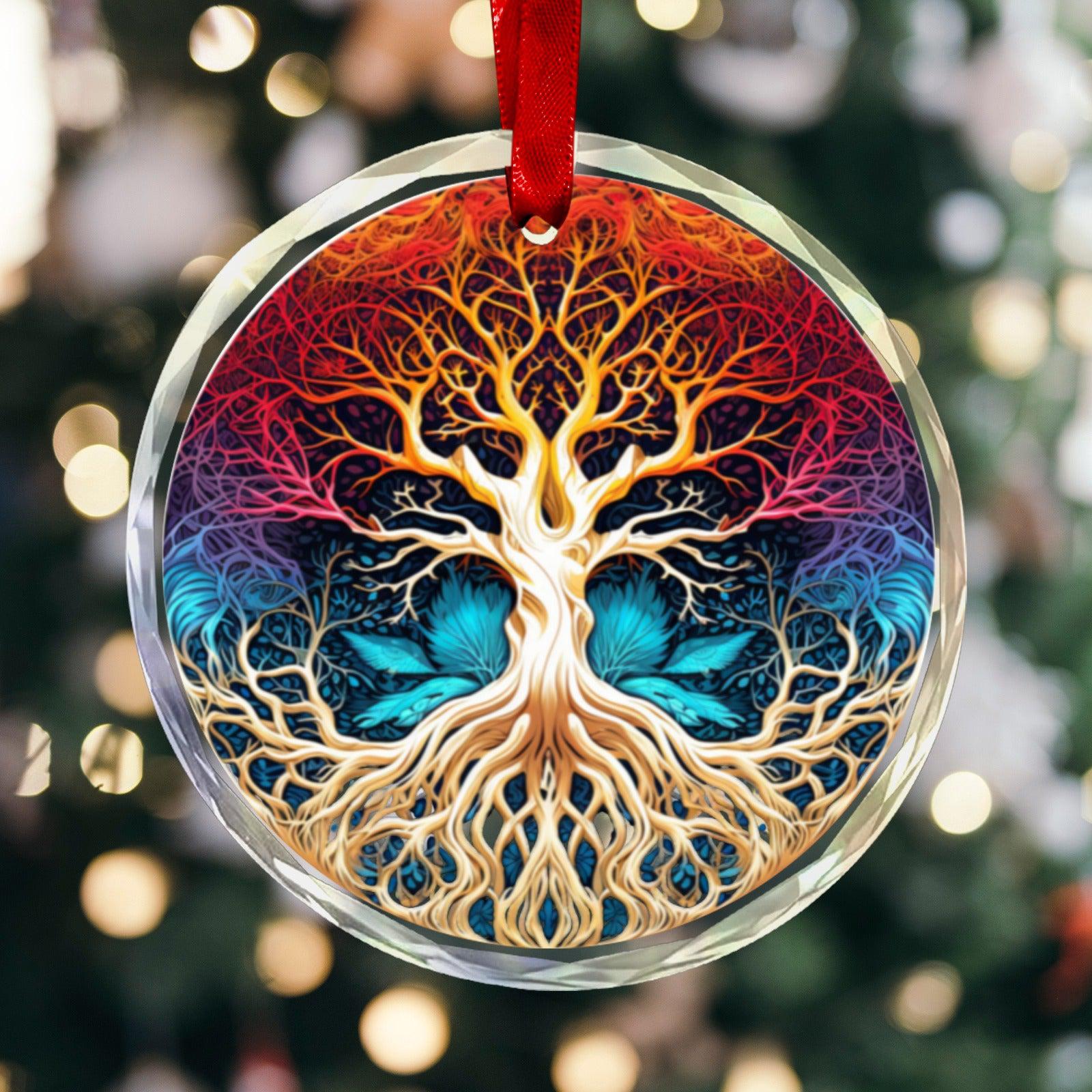 Tree of life Glass Christmas Ornament-MoonChildWorld