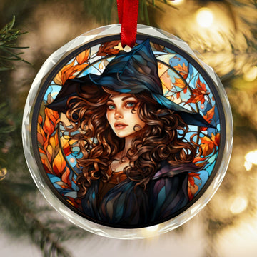 Mystic Witch Glass Christmas Ornament-MoonChildWorld