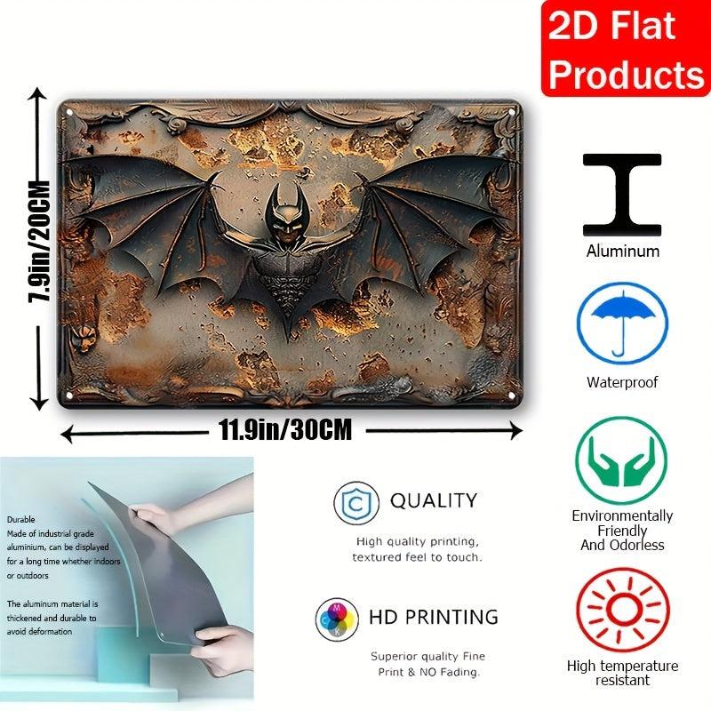 Gothic Bat Wall Sign Halloween Bat Metal Tin Sign-MoonChildWorld