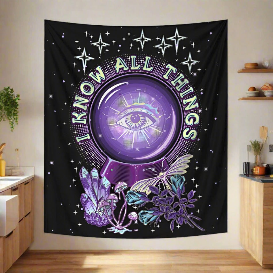 Crystal Ball Magic Tapestry Mystic Wall Hanging-MoonChildWorld