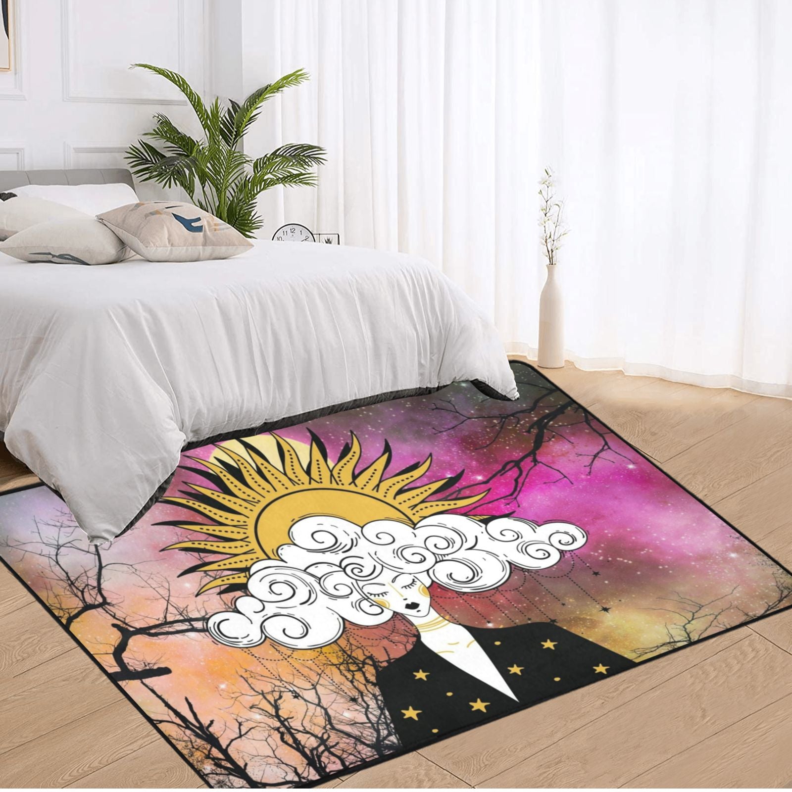 Sun moon goddess Area rug-MoonChildWorld