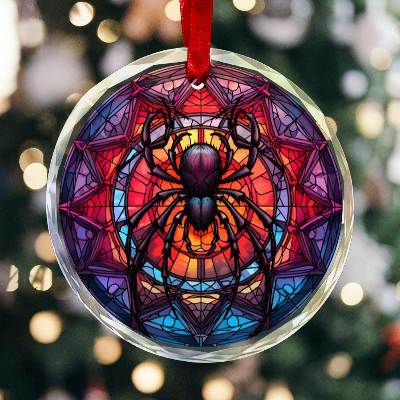 Gothic Spider Glass Christmas Ornament-MoonChildWorld