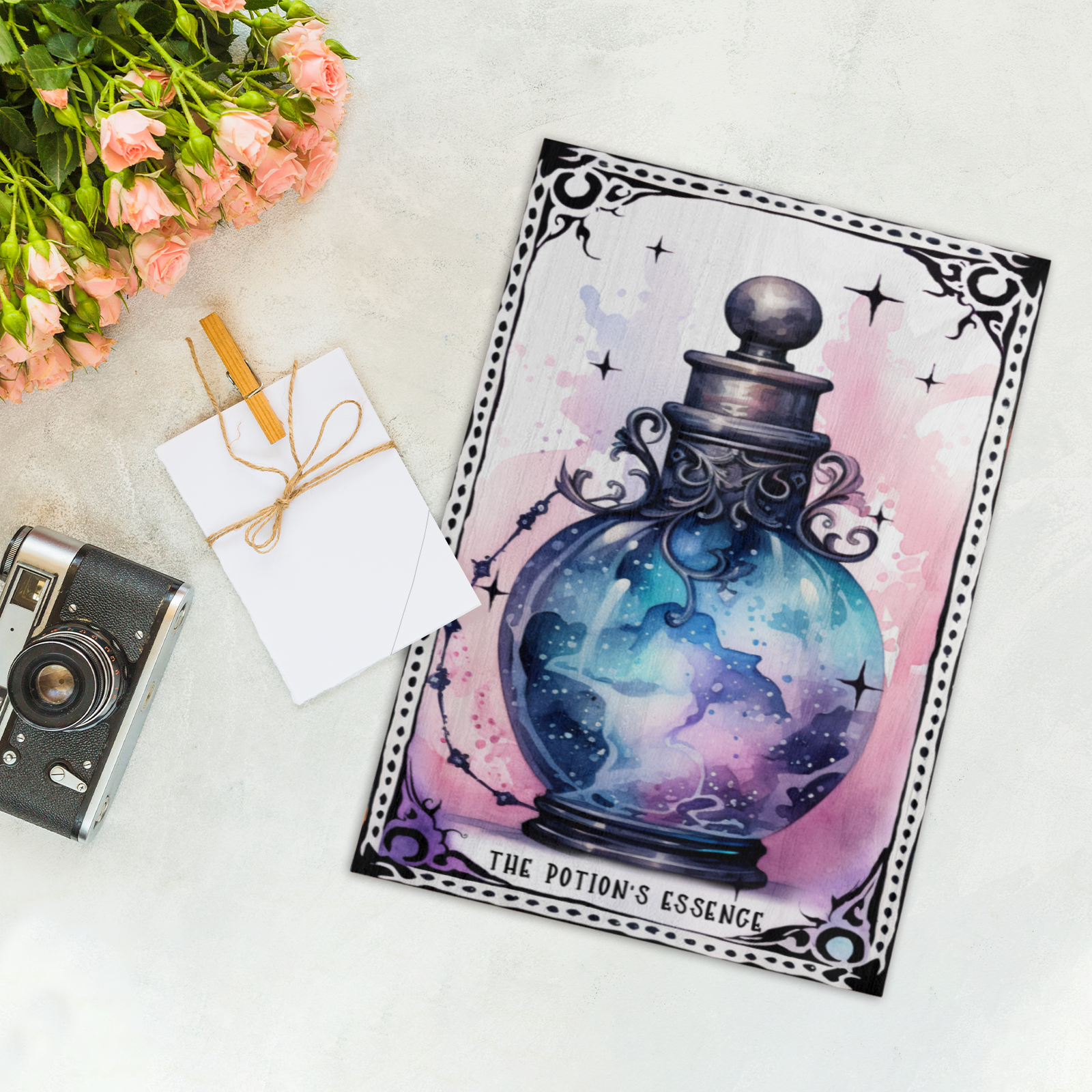 Pastel Halloween Wood Print Witchy Tarot Card Art-MoonChildWorld