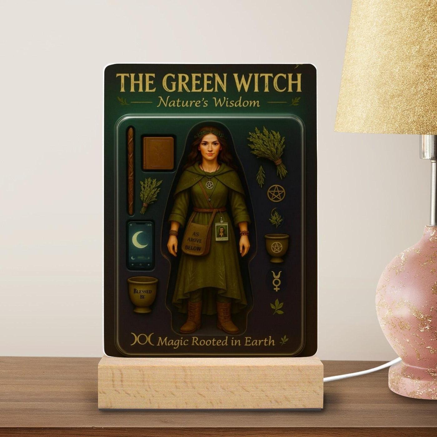The Green Witch Acrylic Photo Panel Witch Home Decor-MoonChildWorld