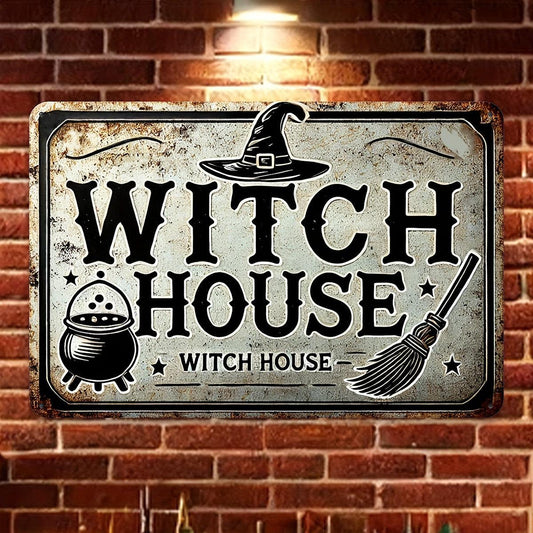 Witch House Metal Sign Witch Wall Sign Halloween Welcome Sign