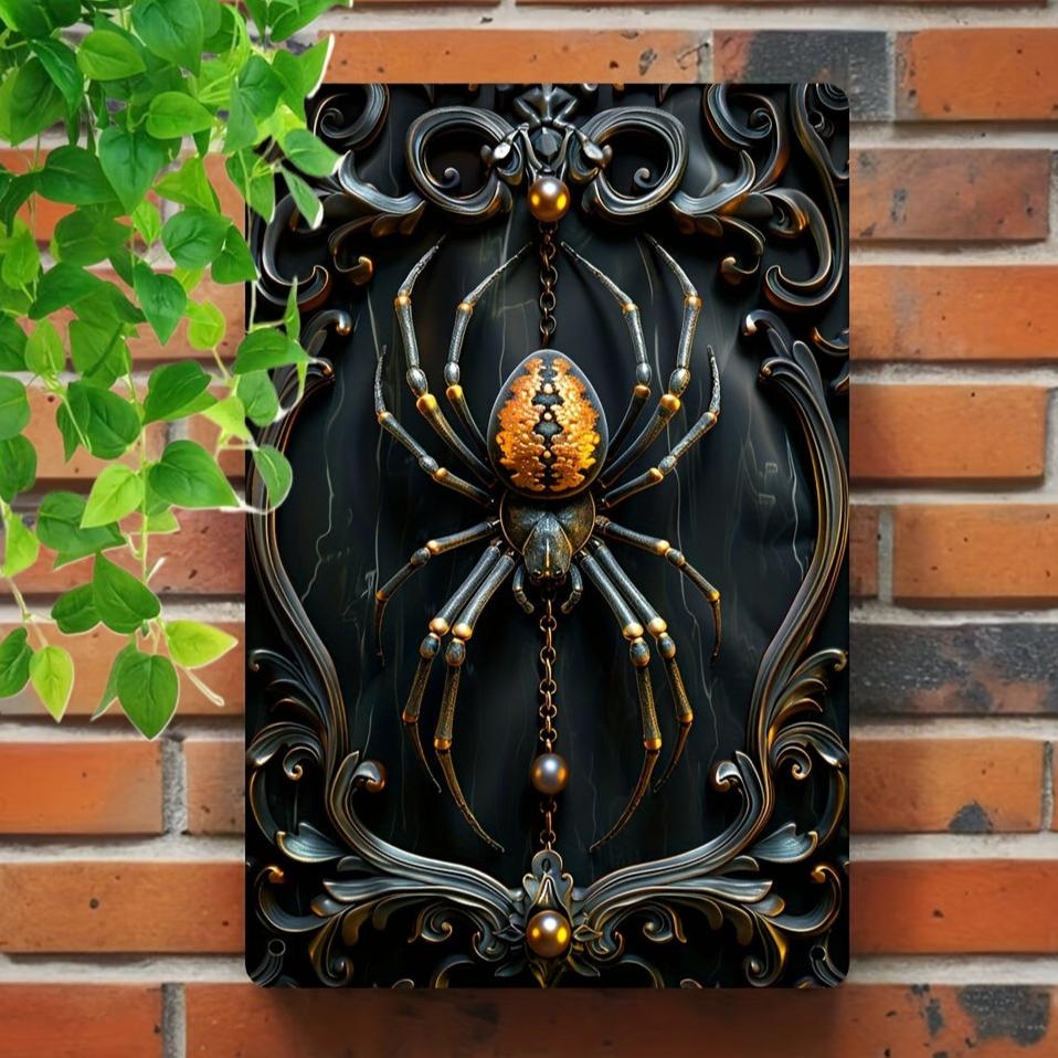 Halloween Spider Metal Sign Spider Wall Art Gothic Home Decor-MoonChildWorld