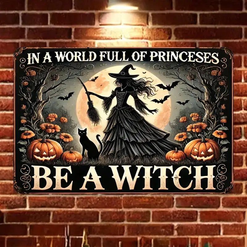 Be a Witch Metal Sign Witchy Wall Decor Halloween Welcome Sign-MoonChildWorld