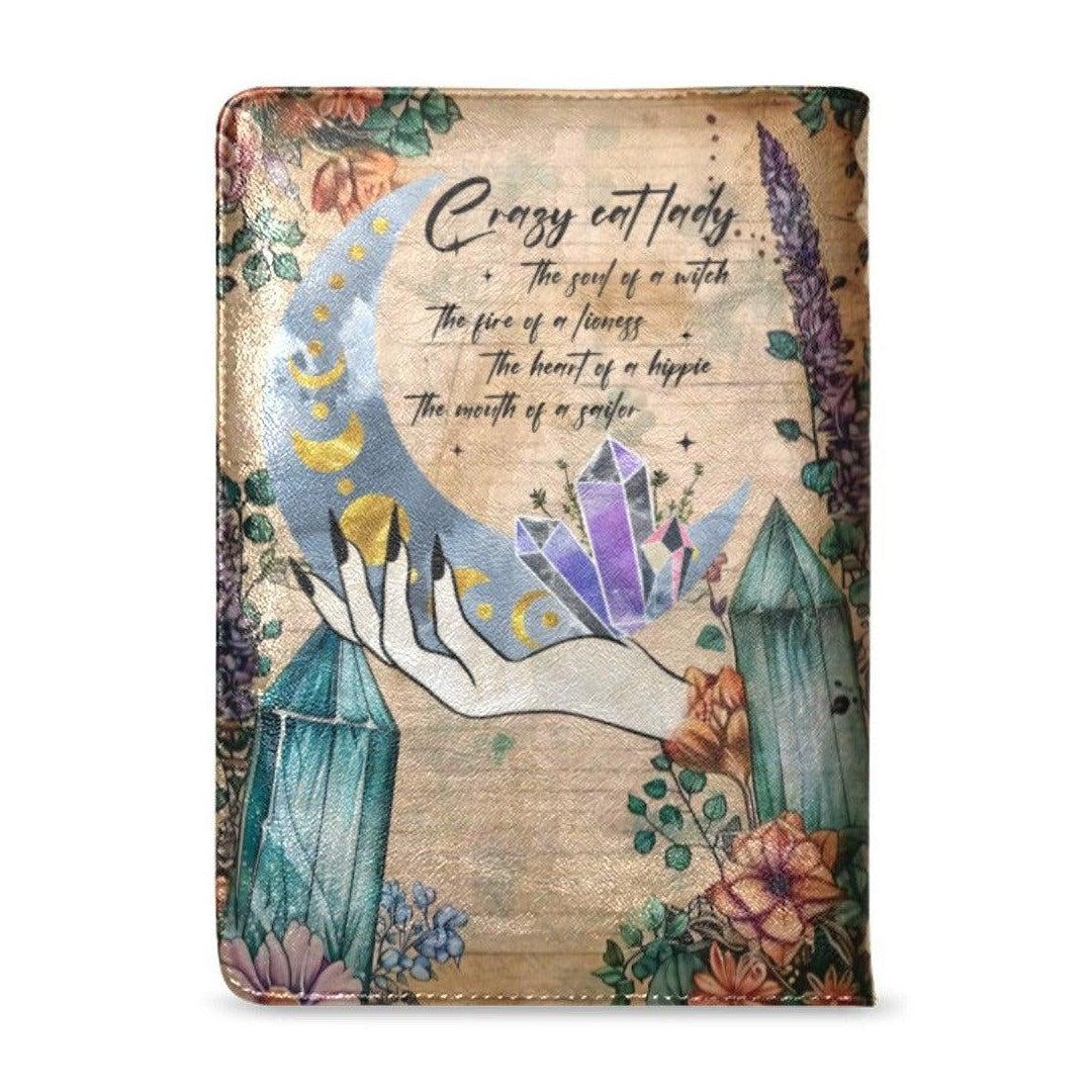 Vintage magic moon Leather Notebook A5-MoonChildWorld