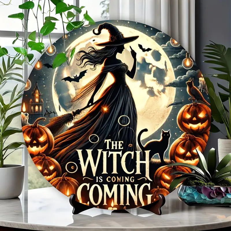 Witch is coming Wall Art Witchy Metal Sign for Halloween Decor-MoonChildWorld