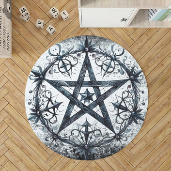 Witch pentacle Round Rug Gothic Rug