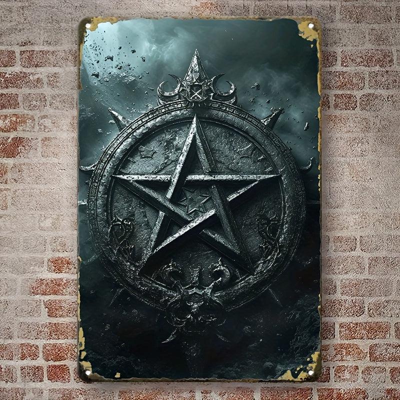 Pentacle Witchcraft Metal Sign Witch Wall Sign Gothic Home Decor-MoonChildWorld