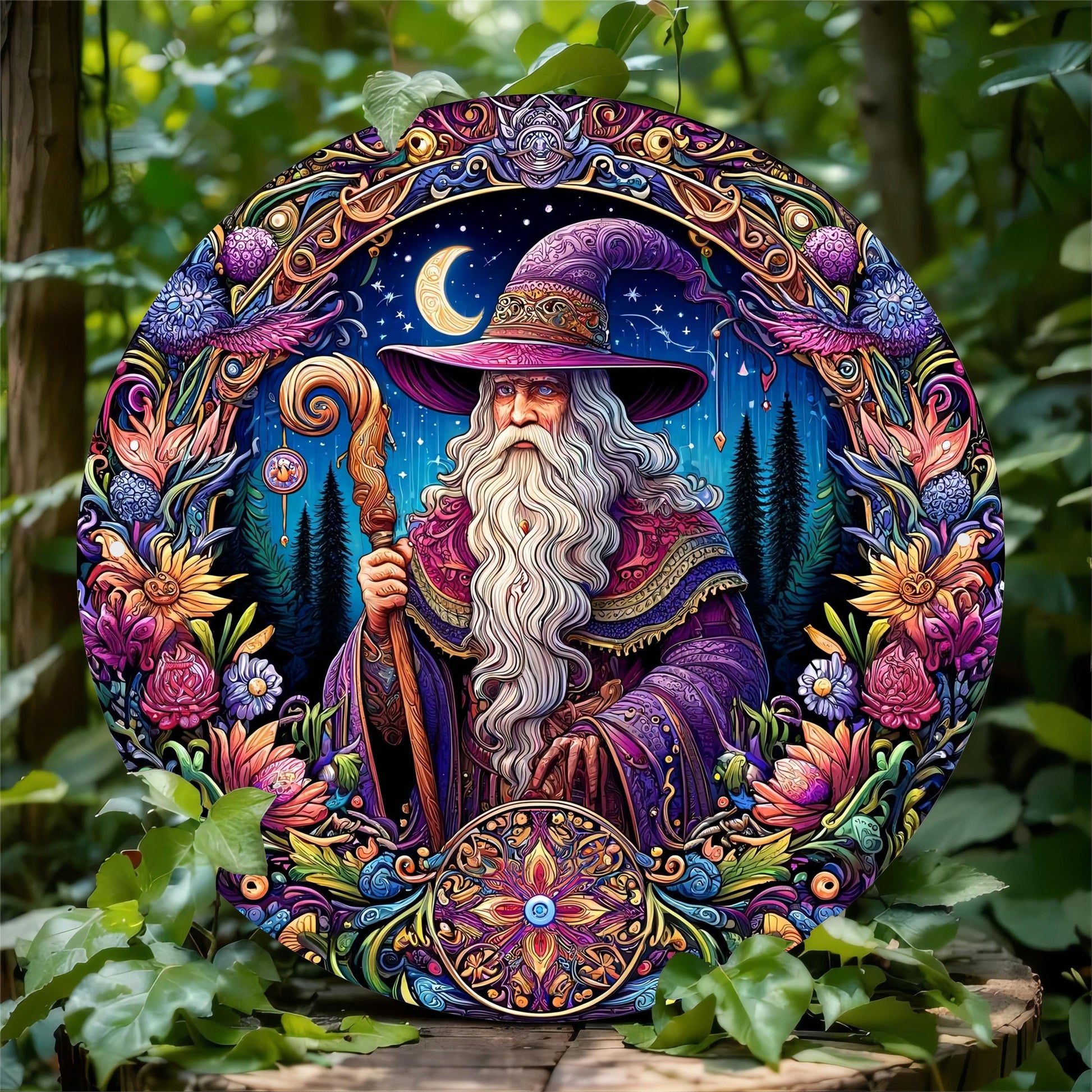 Enchanted Forest Wizard Metal Sign Witchy Wall Art Wizard Decor-MoonChildWorld