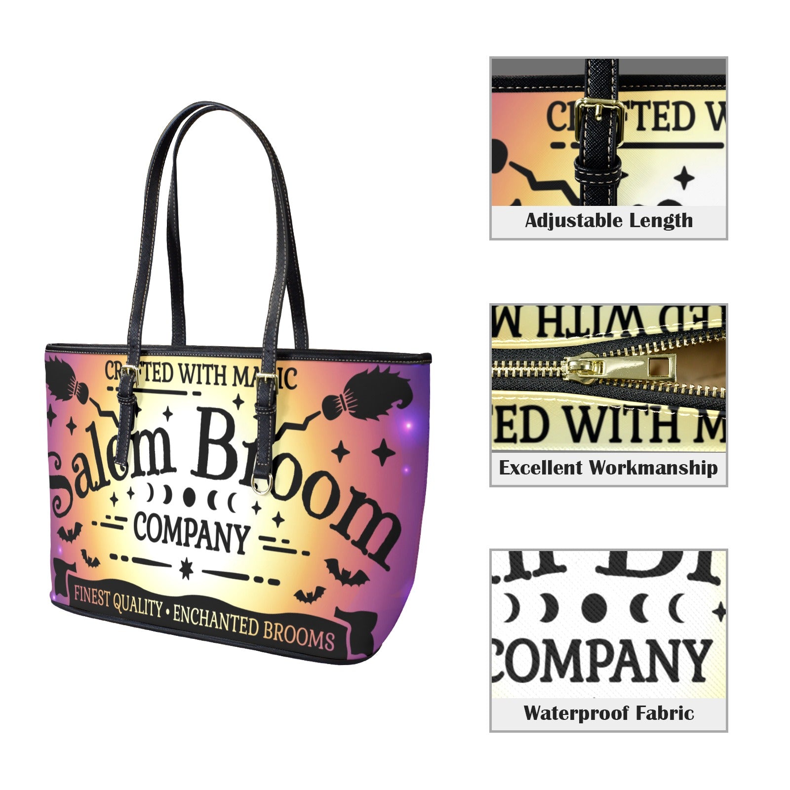 Salem broom witch Tote Bag-MoonChildWorld