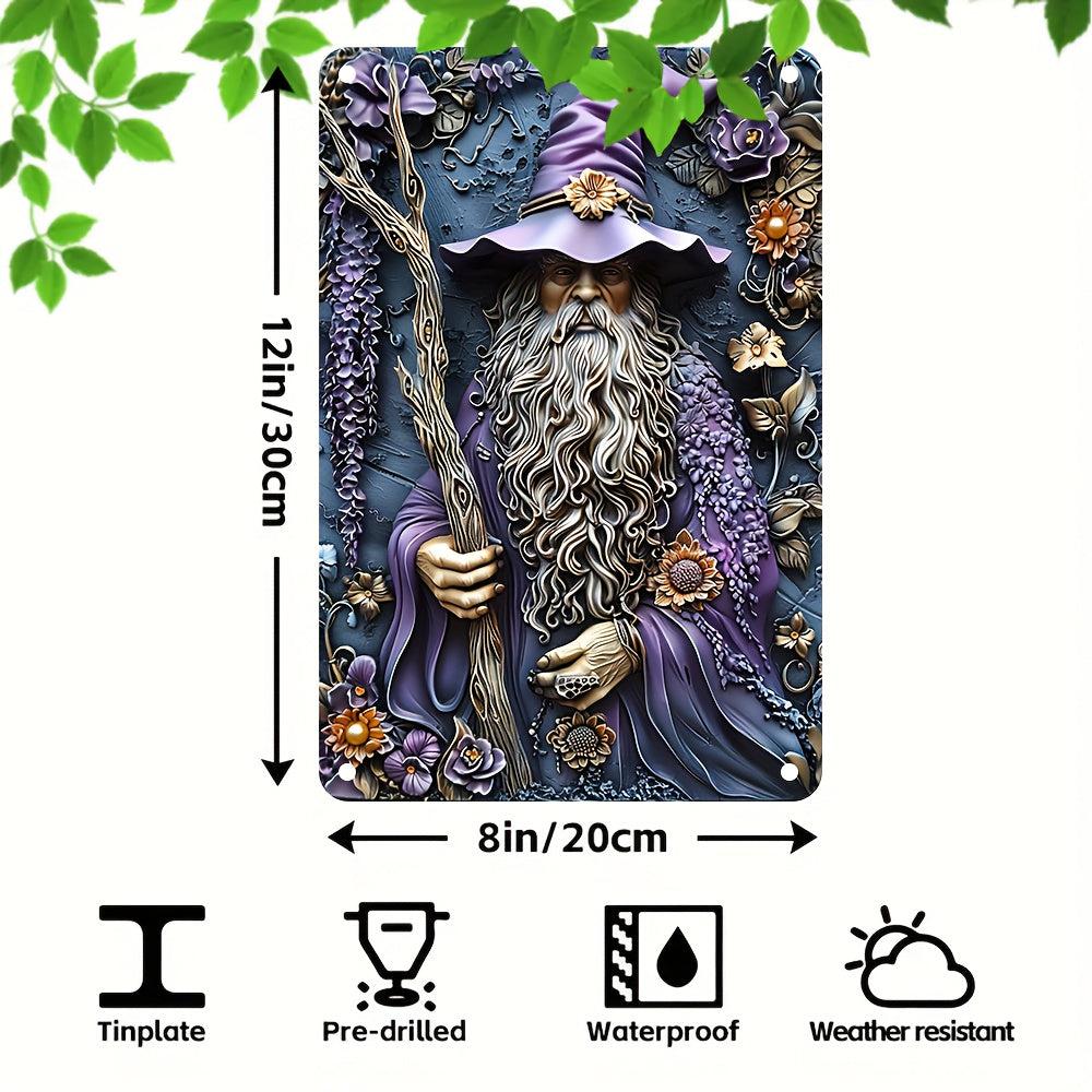 Enchanted Forest Wizard Wall Art Male Witch Home Decor Witchy Metal Sign-MoonChildWorld