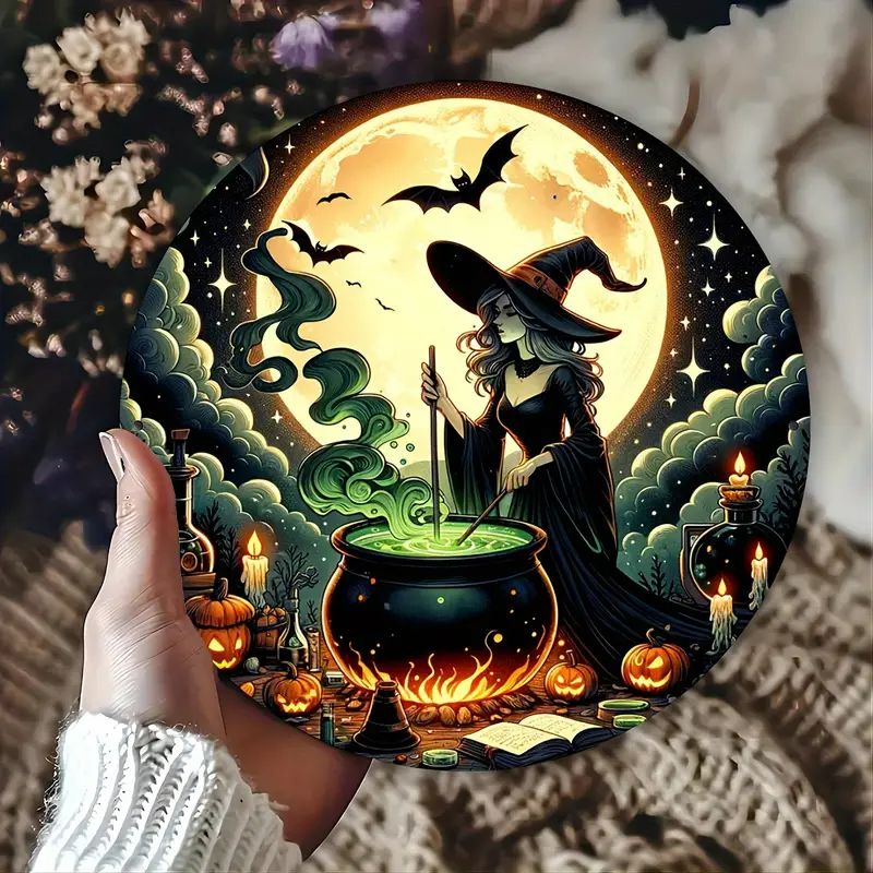 Potion Witch Wall Art Gothic Metal Sign For Halloween Witchy Wall Decor-MoonChildWorld