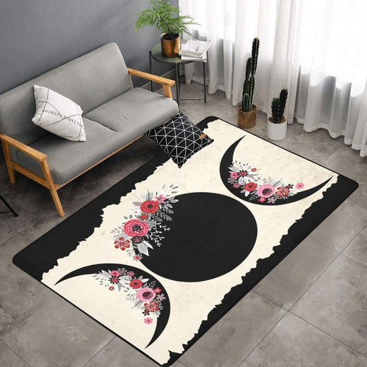 Triple moon area rug Wicca rug