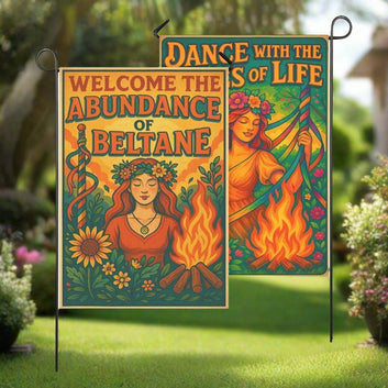 Wiccan Beltane Sabbat Garden Flag and House Flag for Pagan Home Decor