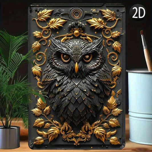 Charming Owl Wall Art Owl Metal Sign Spirit Animal Home Decor