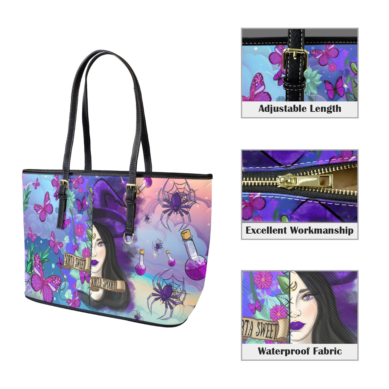 Halloween Spooky Witch Tote Bag-MoonChildWorld