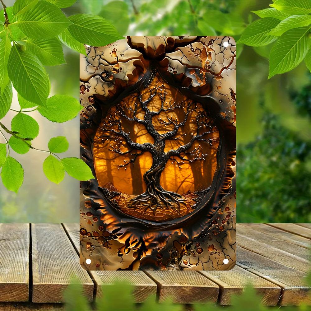 Tree of life Wall Art Pagan Metal Sign Spiritual Home Decor-MoonChildWorld